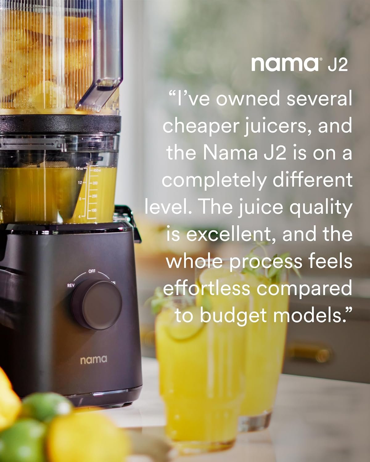 NAMA Cold Press Juicer – Hands-Free Self-Feeding Hopper with 15-Year Warranty – J2 / J3 - Image 8