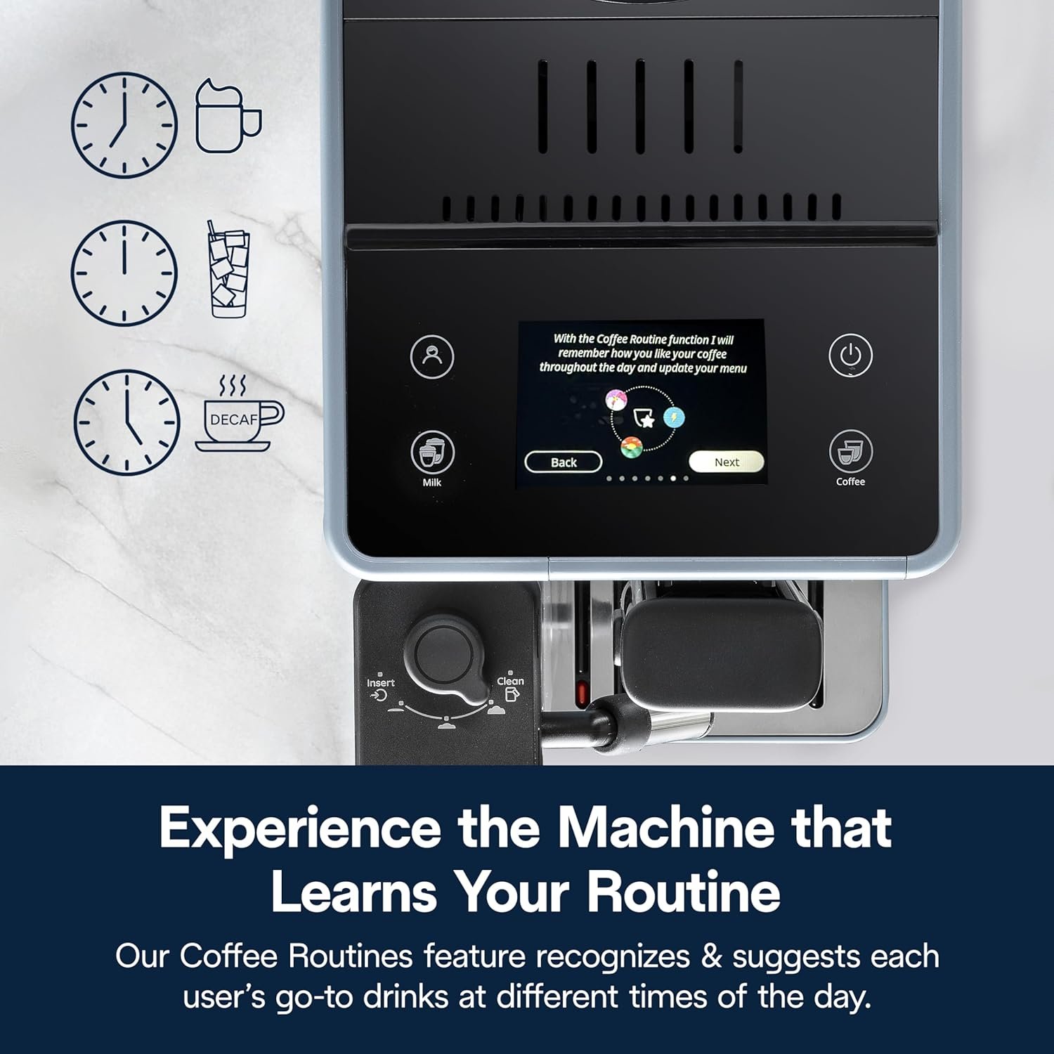 De’Longhi Rivelia Automatic Espresso Machine – 18 One-Touch Recipes with Dual Bean Hoppers - Image 11