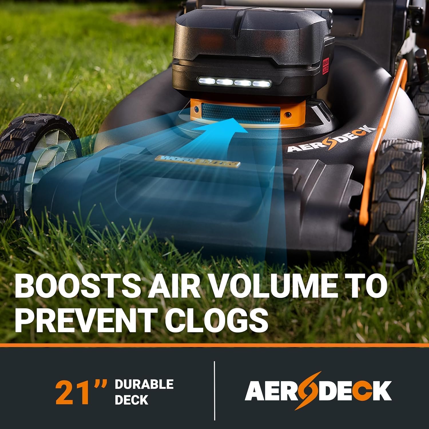 WORX 40V 21″ Self-Propelled Cordless Lawn Mower with (2) 5.0Ah Batteries – WG760 - Image 2