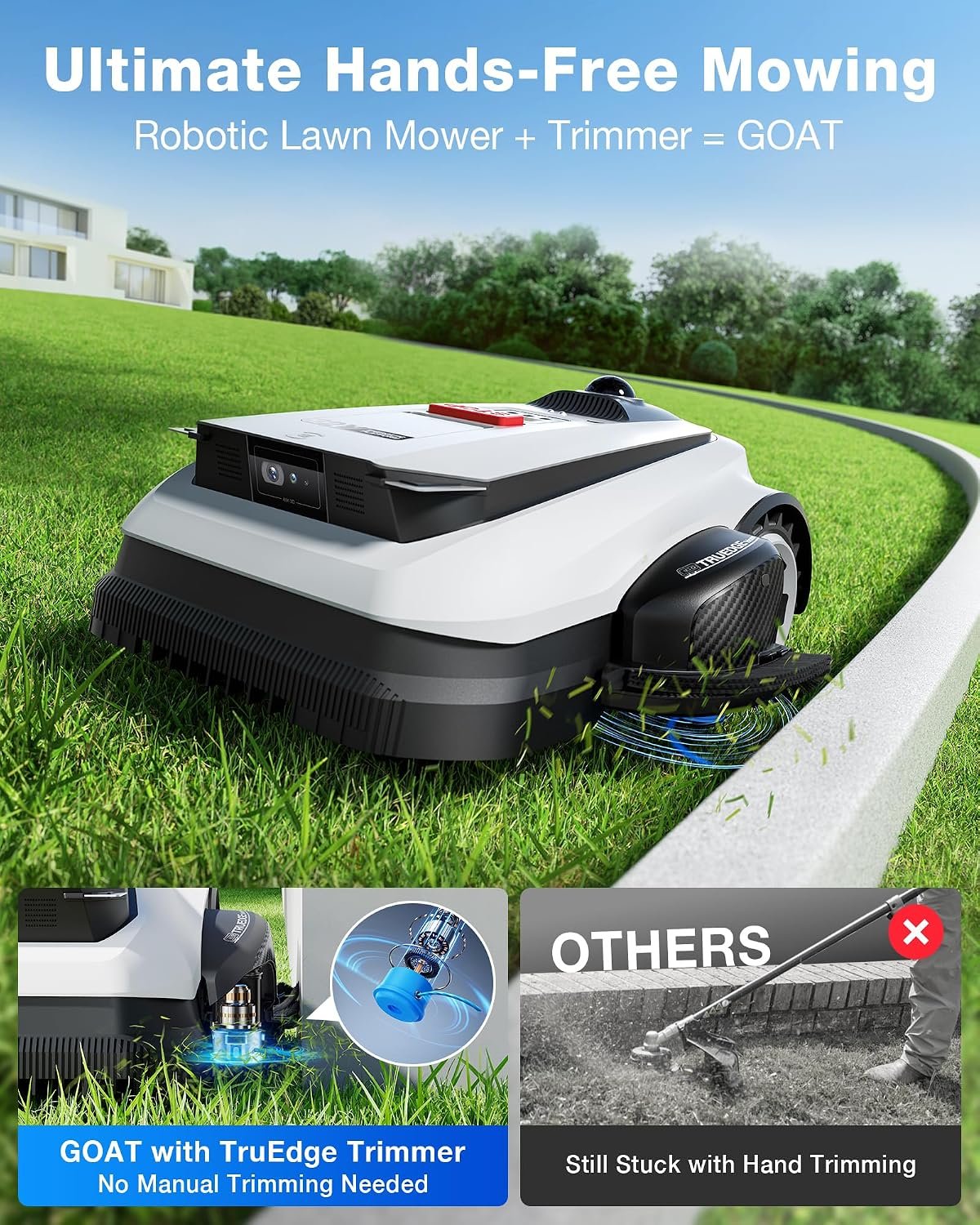 ECOVACS GOAT A2000 LiDAR PRO Robot Lawn Mower – Dual LiDAR Navigation with Built-In Trimmer for 1/2 Acre – A2000 LiDAR PRO - Image 2