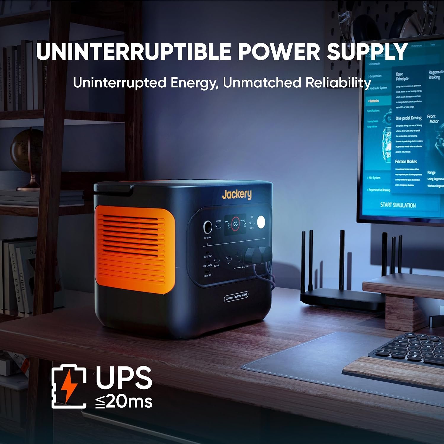 Jackery Explorer 2000 v2 Portable Power Station – 2042Wh LiFePO4 with 2200W AC Output & 20ms UPS – JE-2000D - Image 6