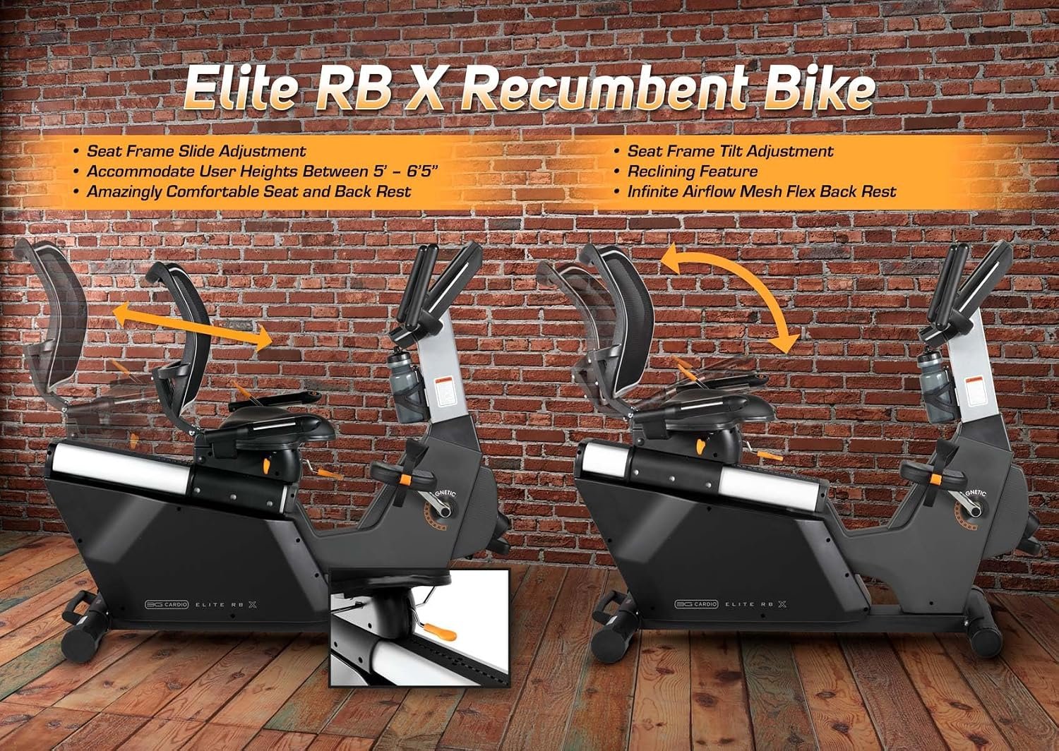 3G Cardio Elite RB Recumbent Exercise Bike with 16 Resistance Levels & FTMS Bluetooth – Elite RB - Image 9