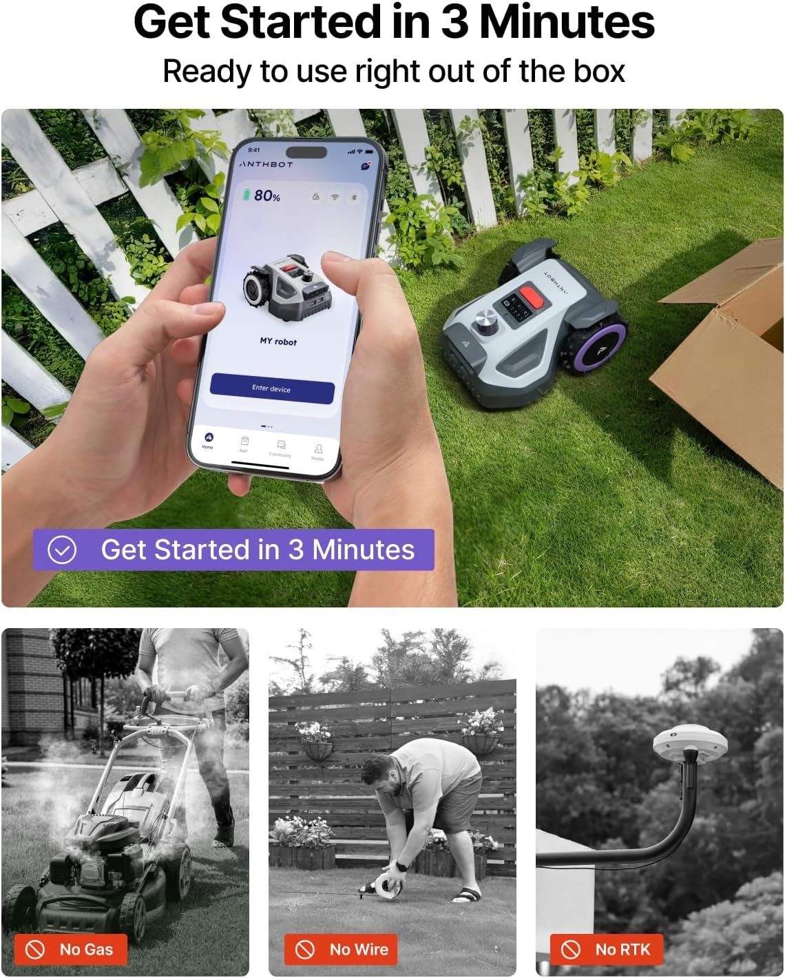 ANTHBOT M5 LIDAR Robot Lawn Mower – 360° LiDAR + Dual Vision for 1/8 Acre – M5 LIDAR - Image 5