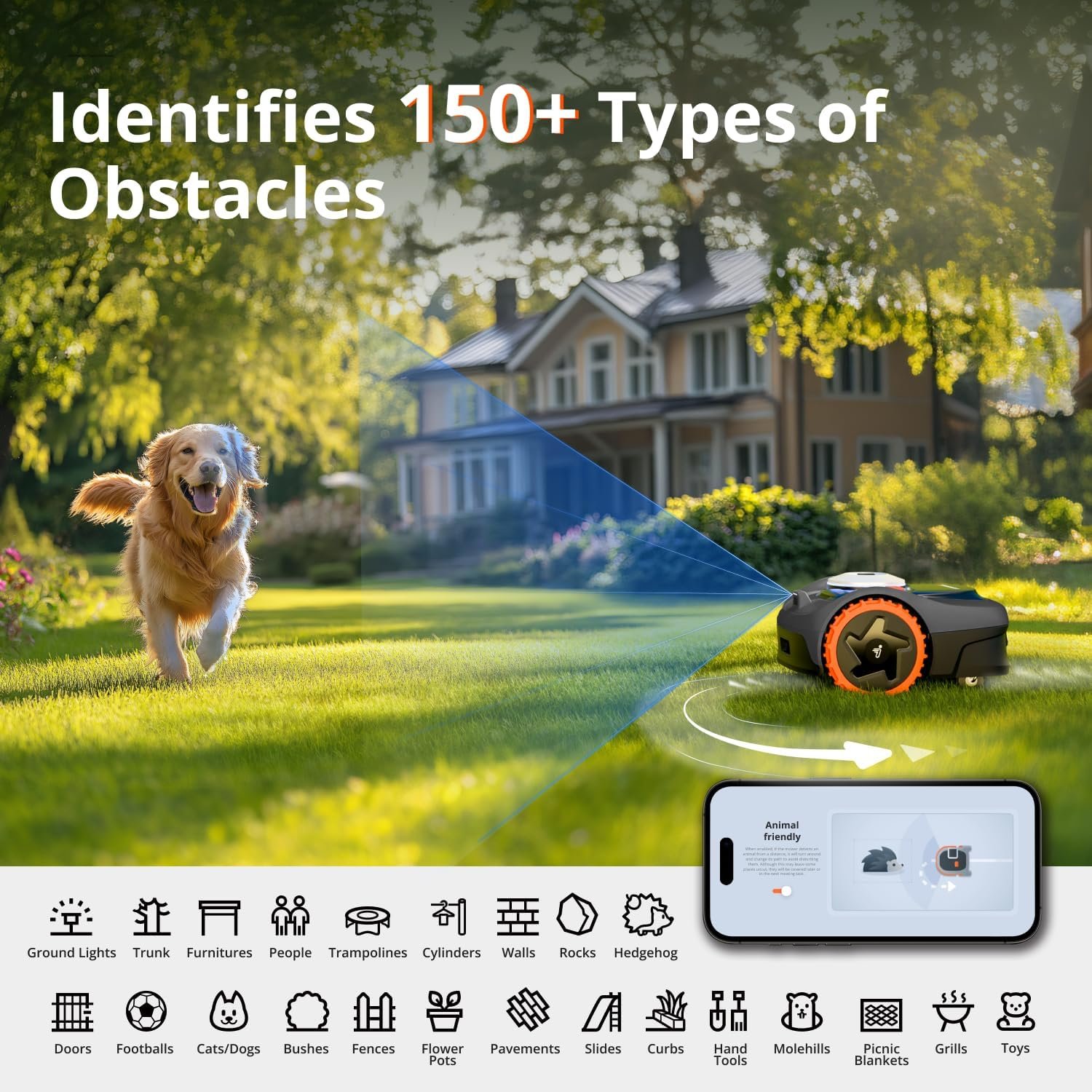 NAVIMOW Robot Lawn Mower – Wire-Free RTK+Vision Mower with AI Mapping & App Control for 1/4 & 1/8 Acre - Image 4