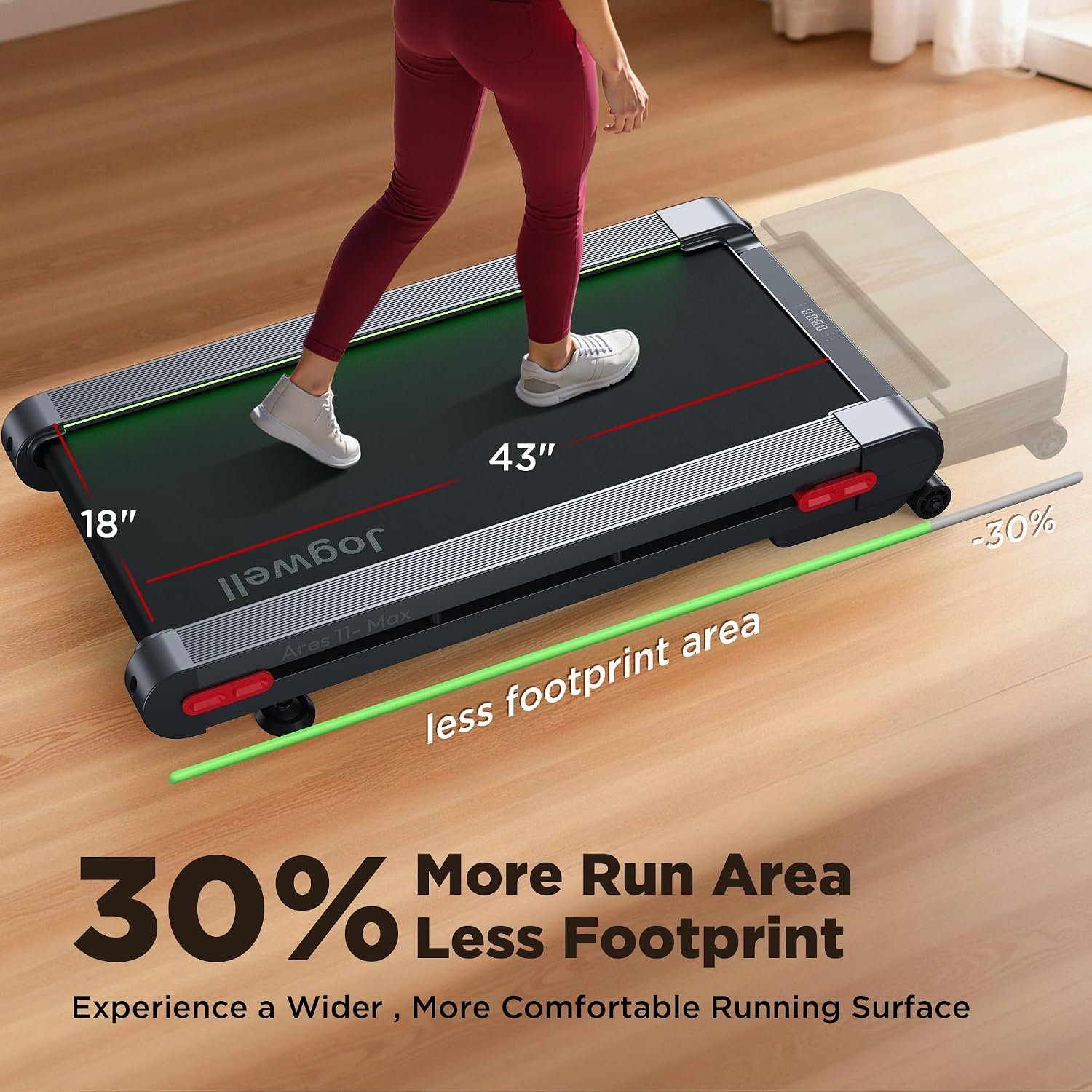 JOGWELL Ares 11 Walking Pad with 20% Auto Incline – 3.5HP Motor & 400 lb Capacity – Ares 11 - Image 3