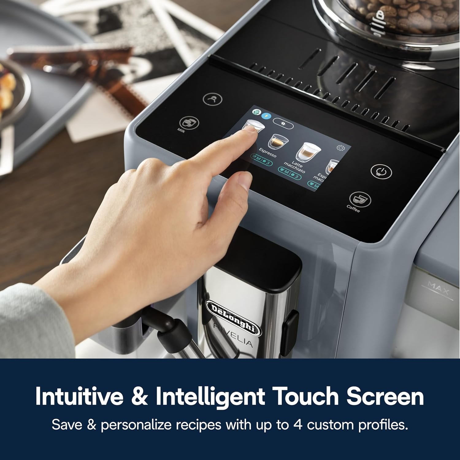 De’Longhi Rivelia Automatic Espresso Machine – 18 One-Touch Recipes with Dual Bean Hoppers - Image 9