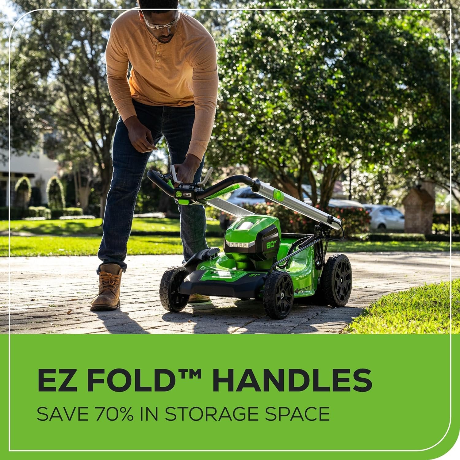 Greenworks 80V 21″ Self-Propelled Lawn Mower – Cordless Electric Mower with 4.0Ah Battery & Charger, Brushless Motor, LED Headlight for Lawn Care - Image 8