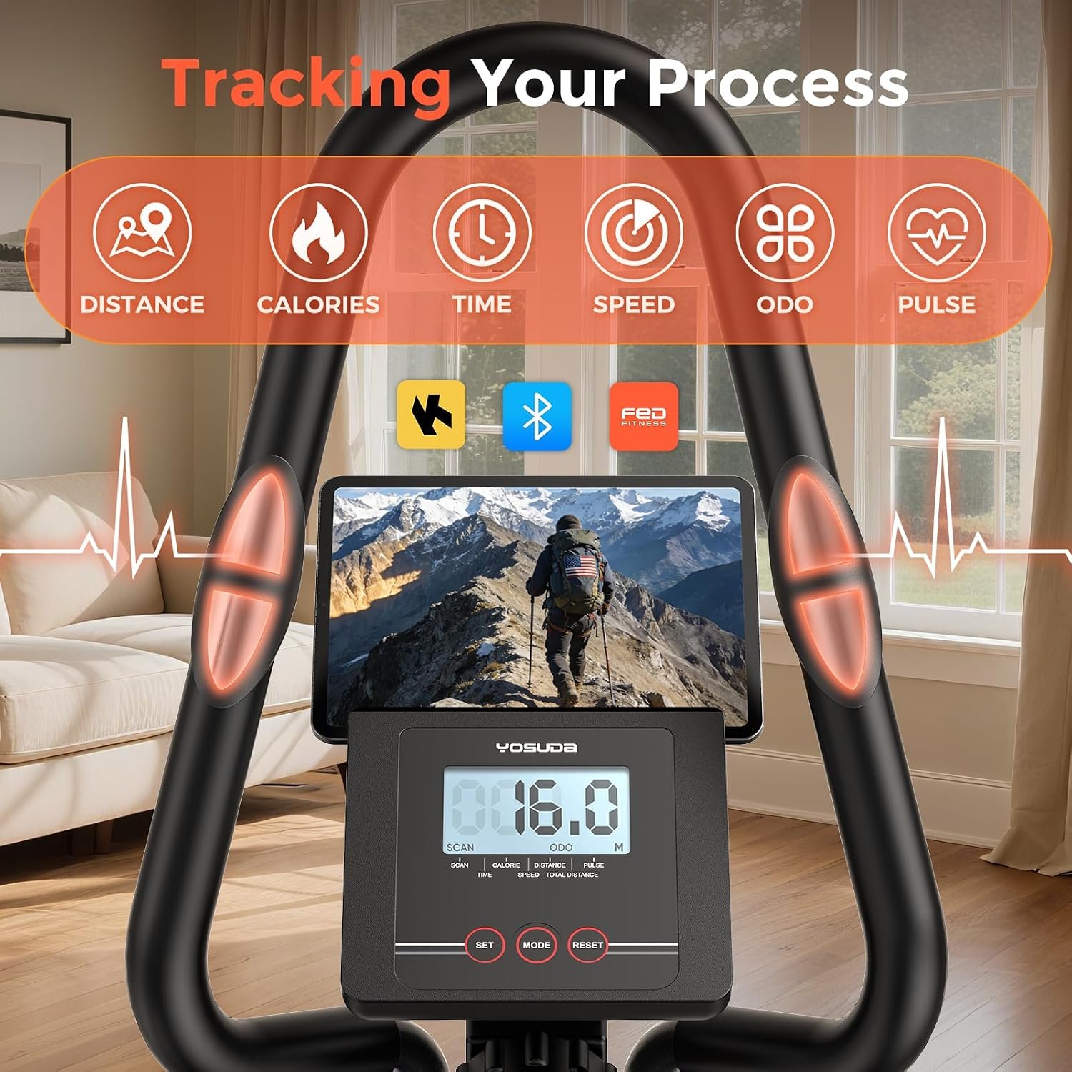 YOSUDA DSJ-01 Elliptical Machine – 3-in-1 with 45° Incline & 16 Resistance Levels – DSJ-01 - Image 7