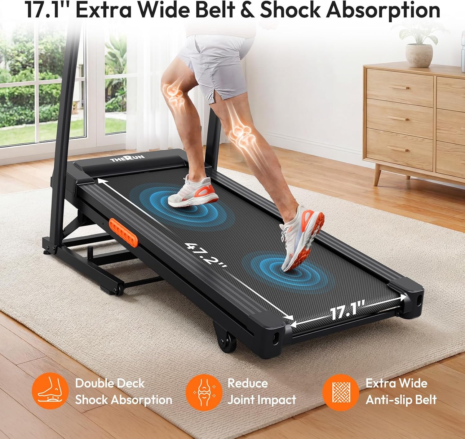 THERUN TR04 Incline Treadmill – 4.0HP Motor with 16% Auto Incline & 400 lb Capacity – TR04 - Image 6