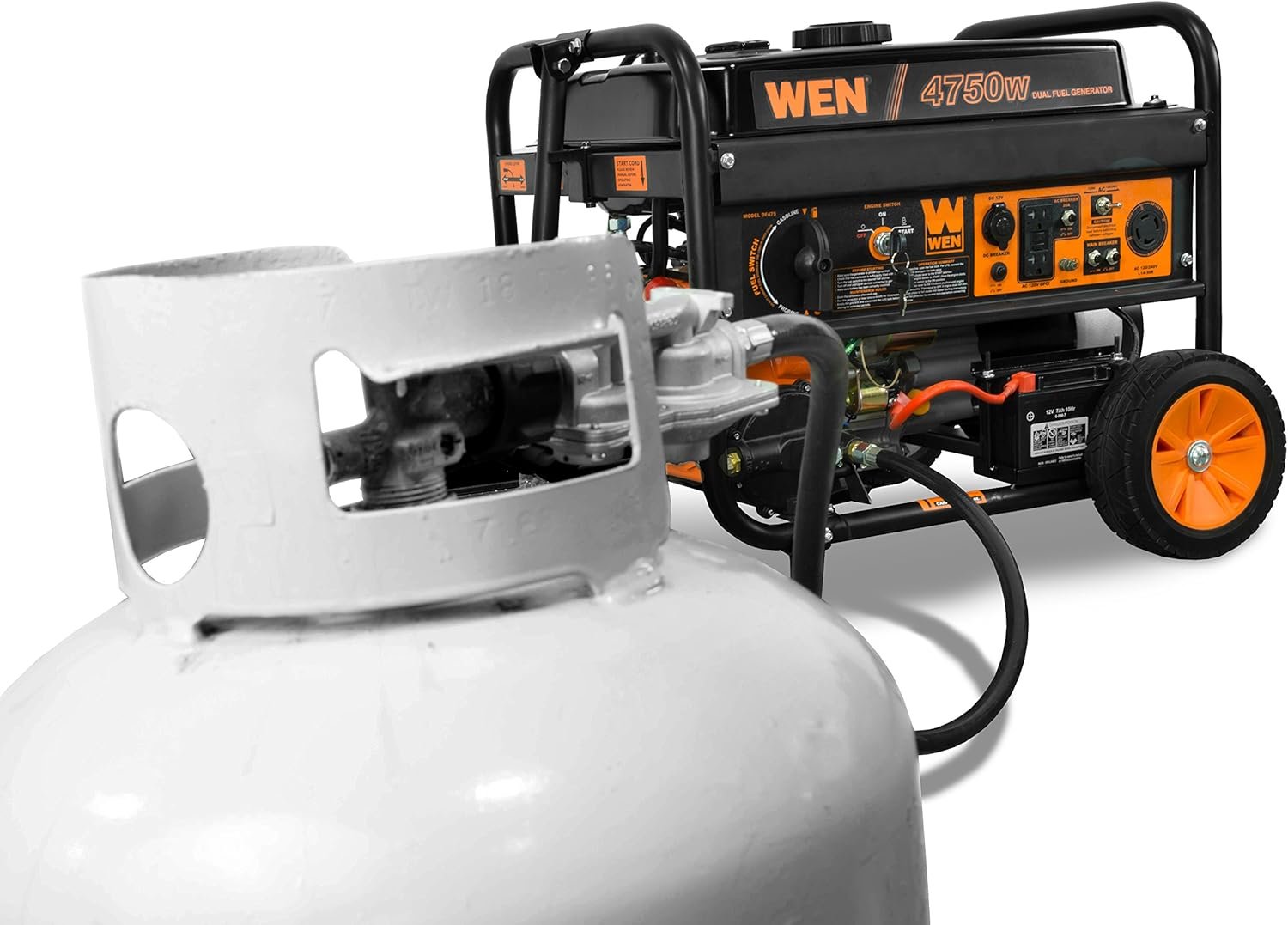 WEN DF475T Dual Fuel Portable Generator – 4,750W Gas/4,350W Propane with Electric Start & Transfer Switch Ready – DF475T - Image 7