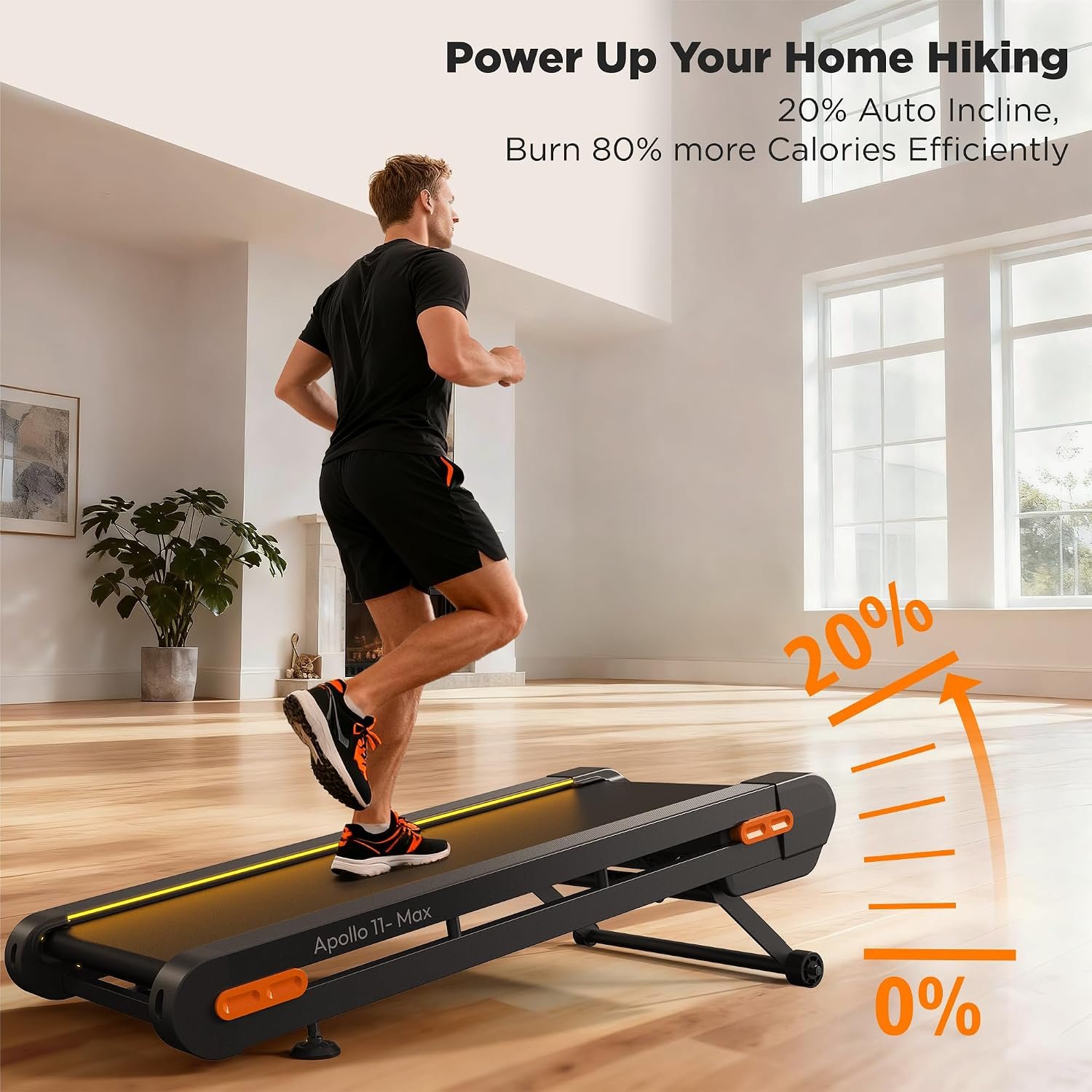 VITALWALK Apollo 11 Max Walking Pad – 20% Auto Incline with 400 lb Capacity & Full Deck Design – Apollo 11 Max - Image 3