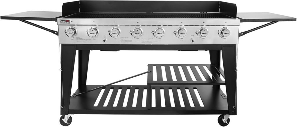 Royal Gourmet 8-Burner Propane Gas Grill – 104,000 BTU with Dual Cooking Systems & 969 Sq In Cooking Area – GB8001B