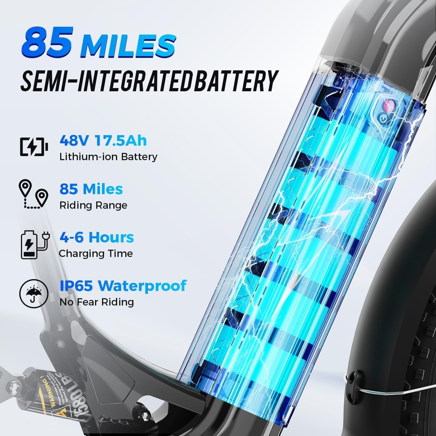Aipas M1 Pro Electric Bike – 1800W Peak Motor with 48V 17.5Ah Battery & 85 Mile Range – M1 Pro - Image 3