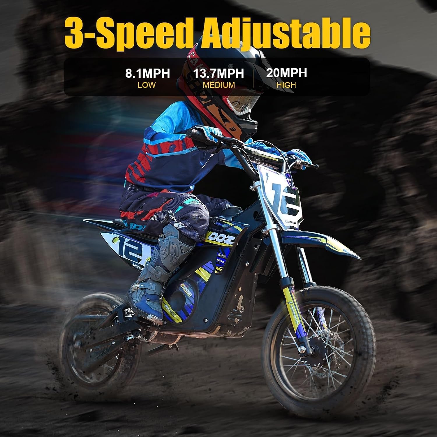 KOOZ HP112E PRO Electric Dirt Bike – 1000W Motor with 36V Battery & 20 MPH for Kids – HP112E PRO - Image 6