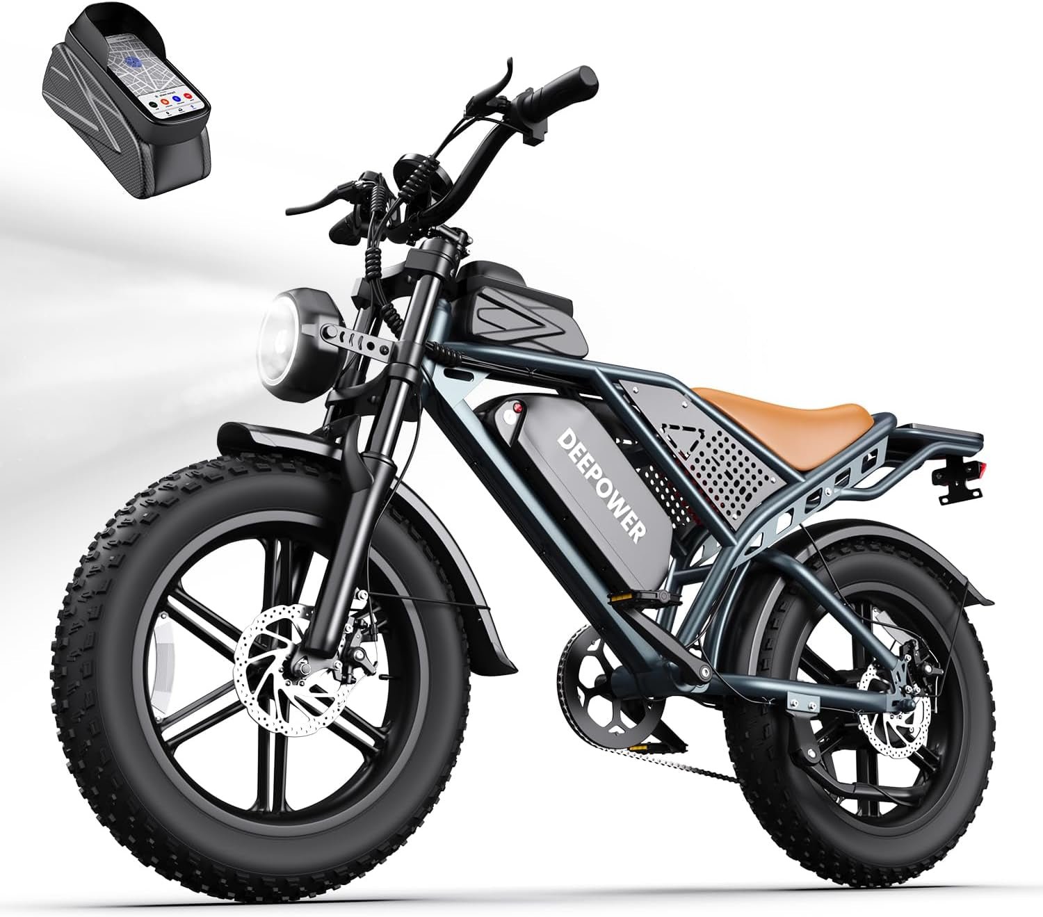 DEEPOWER TT Electric Bike – 2000W Peak Motor with 48V 20Ah Battery & 70-160 Mile Range – TT