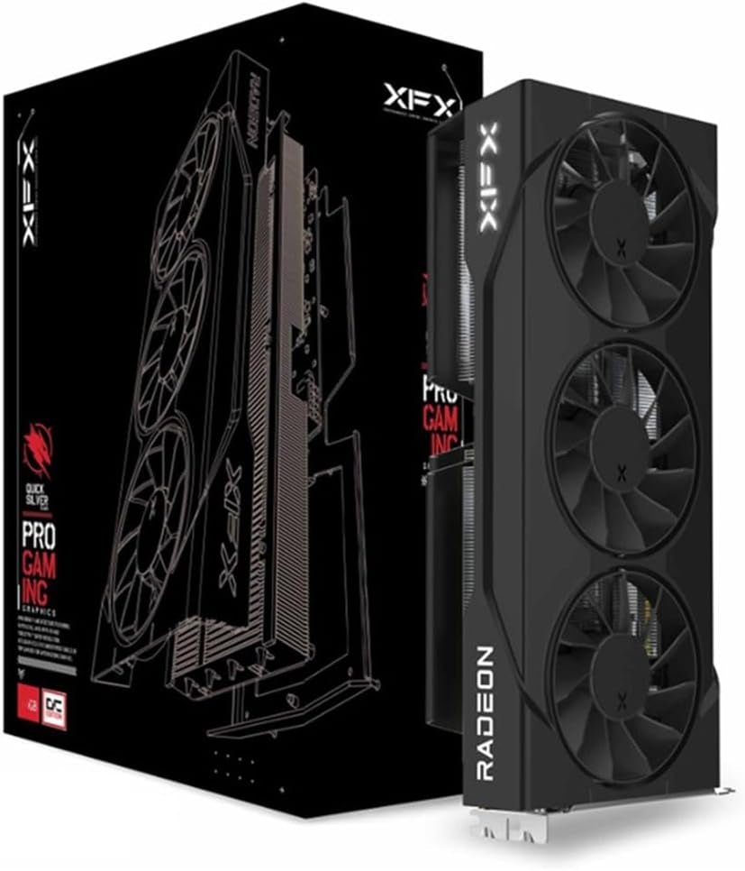 XFX Swift AMD Radeon RX 9060 XT OC Triple Fan Gaming Edition Graphics Card – 16GB GDDR6 with RDNA 4 & 3320 MHz Boost – RX-96TS316B7