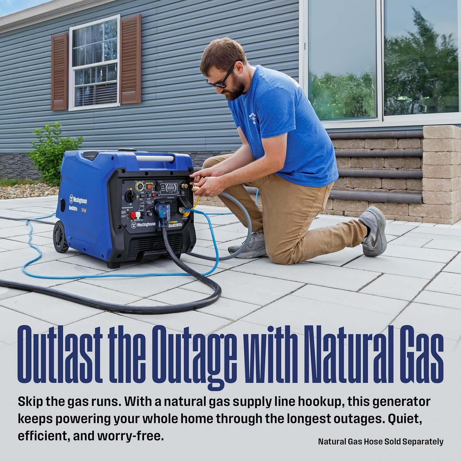 Westinghouse iGen8200TFc Tri-Fuel Portable Inverter Generator – 8,200W Peak/6,600W Running with Remote Start & CO Sensor – iGen8200TFc - Image 8