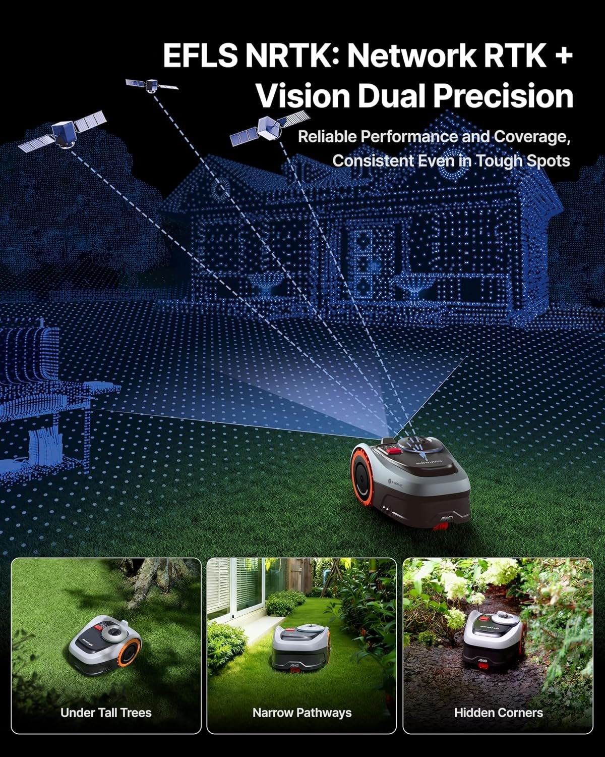 NAVIMOW i210 AWD Robot Lawn Mower – All-Wheel Drive for 45% Slopes, Wire-Free RTK+Vision for 0.25 Acre – i210 AWD - Image 6