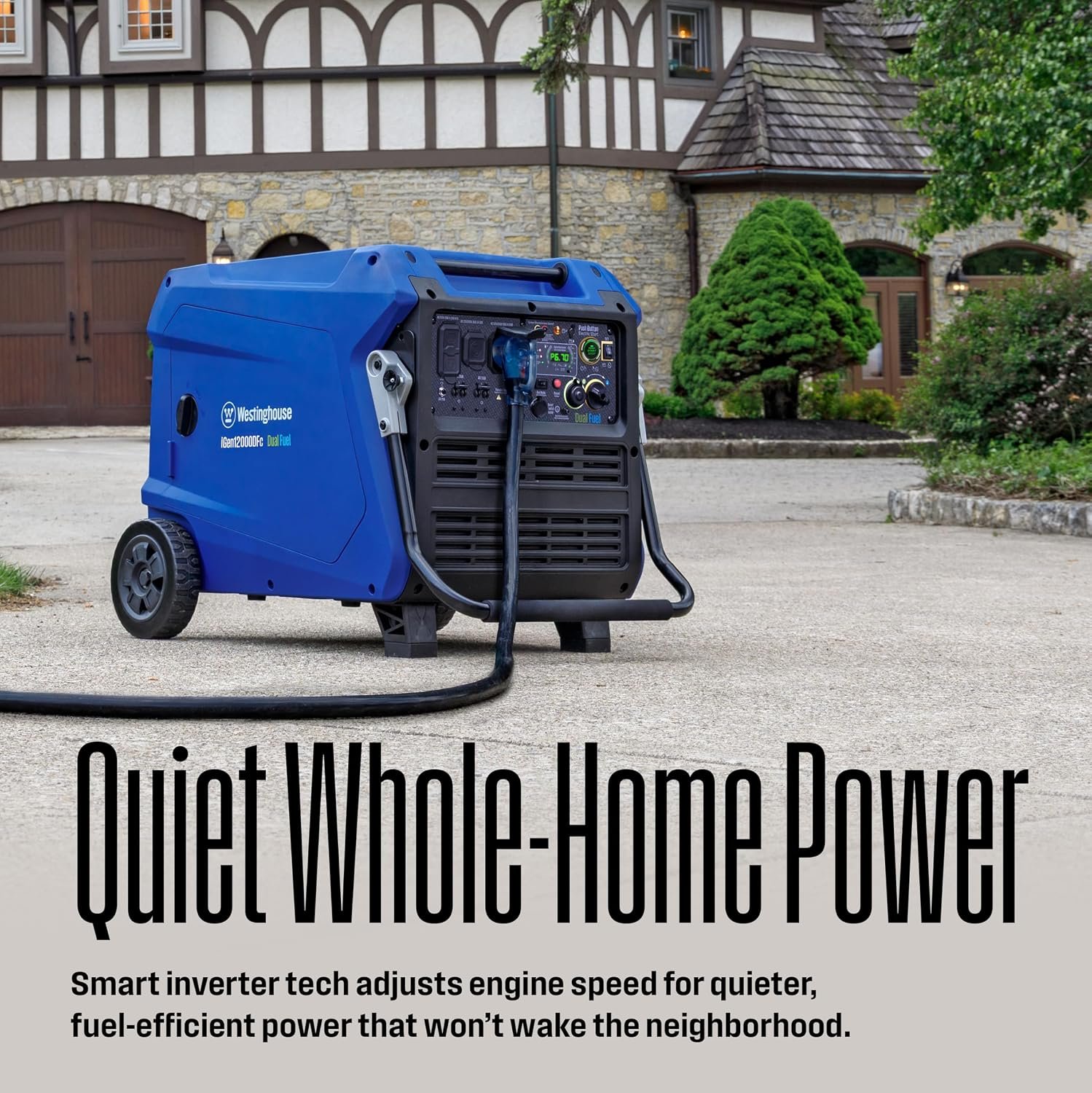 Westinghouse iGen12000DFc Dual Fuel Portable Inverter Generator – 12,000W Peak/9,000W Running with Remote Start & CO Sensor – iGen12000DFc - Image 2