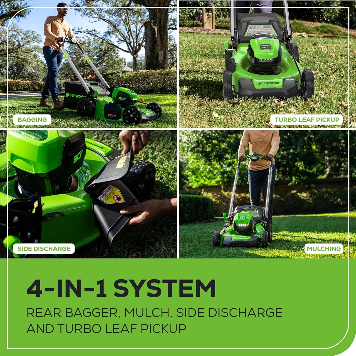 Greenworks 80V 21″ Self-Propelled Lawn Mower – Cordless Electric Mower with 4.0Ah Battery & Charger, Brushless Motor, LED Headlight for Lawn Care - Image 7