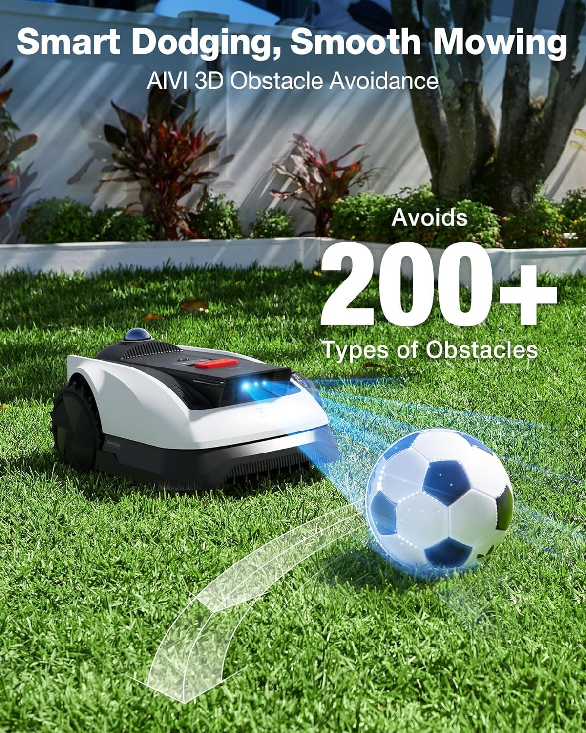 ECOVACS GOAT O1000 LiDAR PRO Robot Lawn Mower – Wire-Free LiDAR Navigation with AI Obstacle Avoidance & Edge Trimming for 1/4 Acre - Image 7