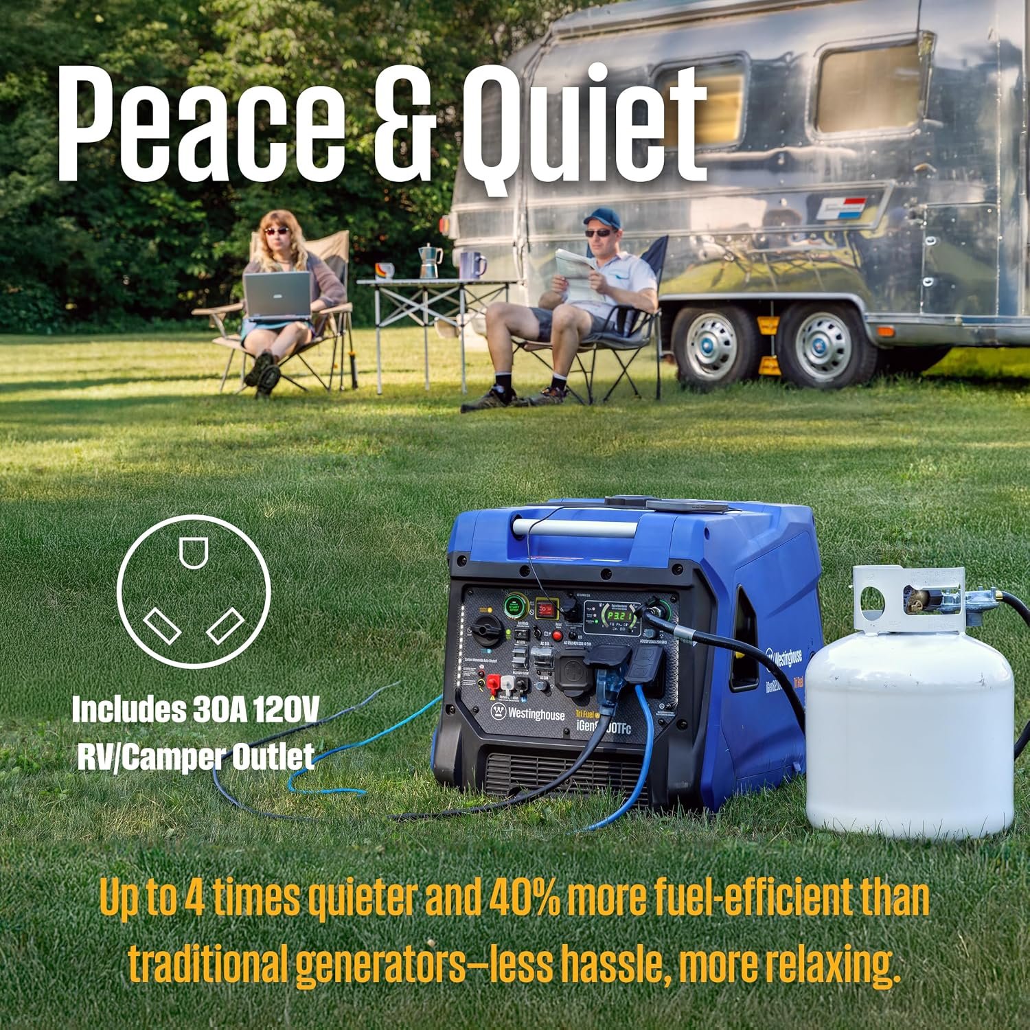 Westinghouse iGen8200TFc Tri-Fuel Portable Inverter Generator – 8,200W Peak/6,600W Running with Remote Start & CO Sensor – iGen8200TFc - Image 5