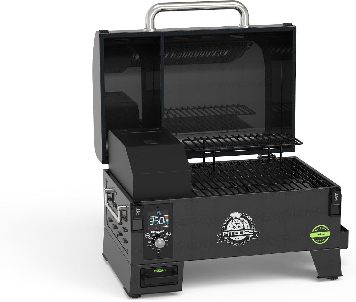 Pit Boss 150 Battery Powered Wood Pellet Grill & Smoker – 256 Sq In with Flame Broiler & 15-Hour Runtime – 10798 - Image 2