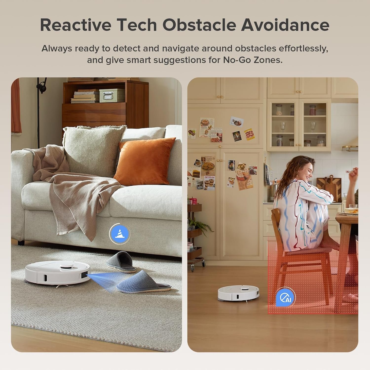 roborock QV 35A Robot Vacuum and Mop Combo – 8000Pa Suction with All-in-One Dock & Anti-Tangle Brushes – White - Image 7