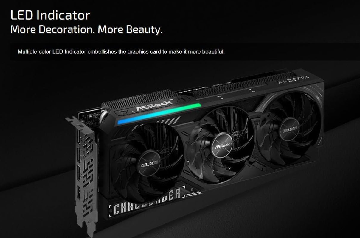 ASRock Radeon RX 9070 XT Challenger 16GB OC Graphics Card – 16GB GDDR6 with Triple Fan Cooling & 0dB Silent – RX9070XT CL 16G - Image 5