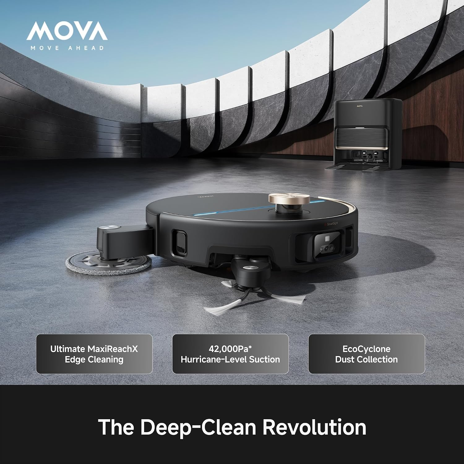 MOVA V70 Ultra Complete Robot Vacuum and Mop – 42,000Pa Suction with Dual MaxiReachX Extension & Bagless Auto-Empty Dock – MOVA V70 Ultra Complete - Image 3