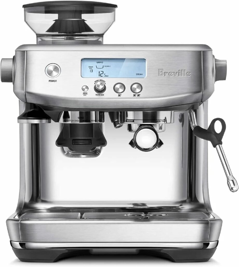 Breville Barista Pro Espresso Machine – Built-in Grinder with ThermoJet Heating & LCD Display – BES878BSS1BUS1