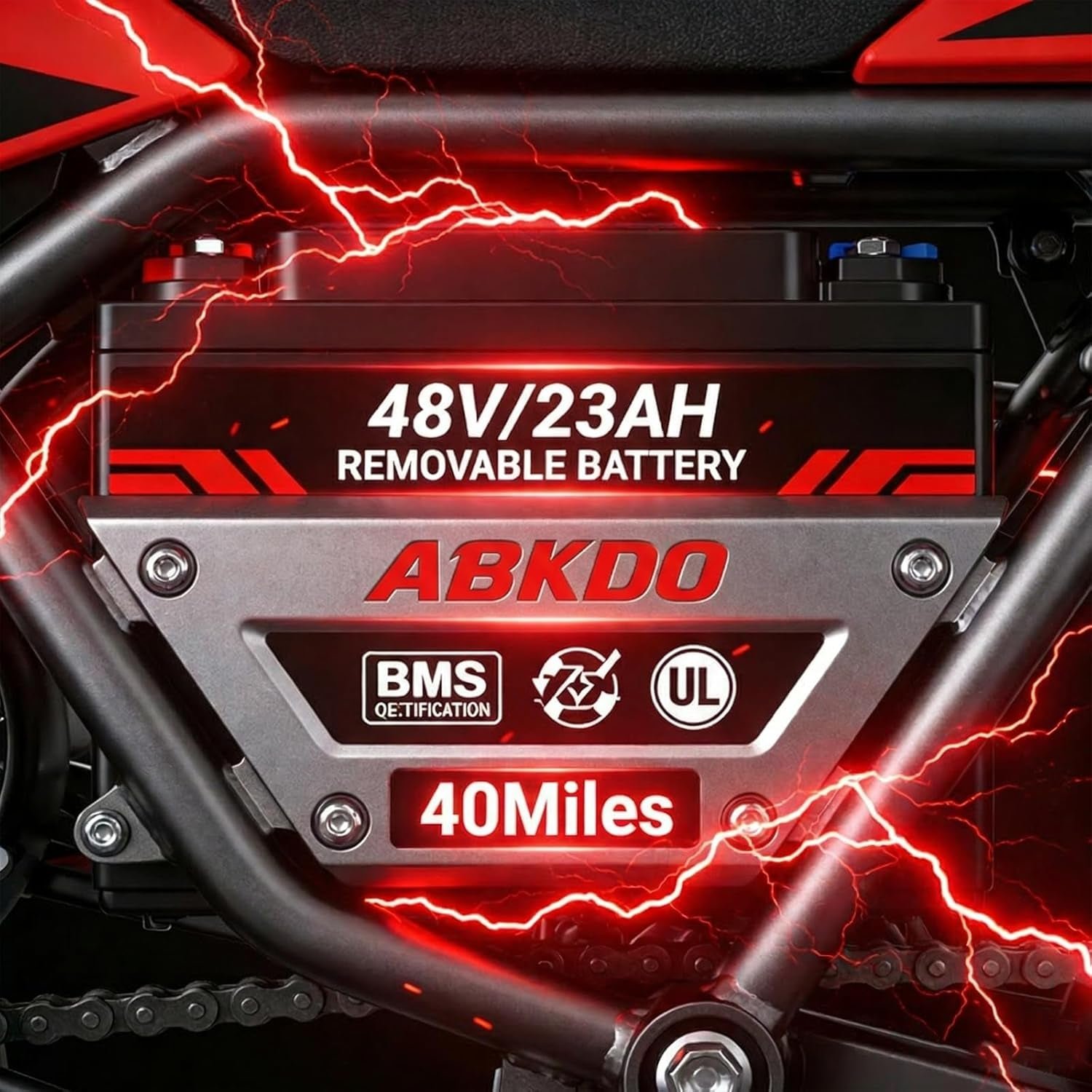 ABKDO EDB002 Electric Dirt Bike – 4000W Peak Motor with 48V 23Ah Battery & 45 MPH – EDB002 - Image 5