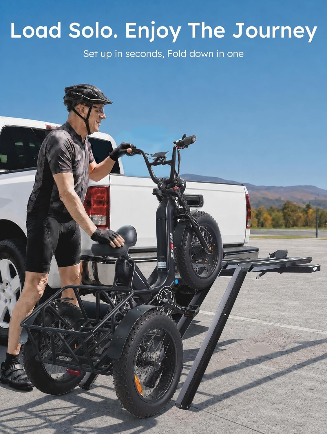 Young Electric Hitch Mount Trike Rack – 200 lb Capacity with 3 Ramps & 2″ Receiver – 10104209 - Image 3