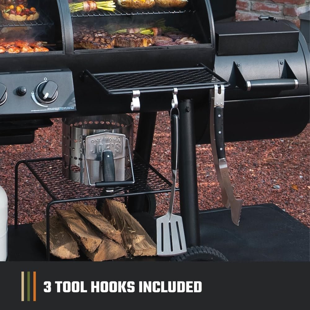 Oklahoma Joe’s Canyon Combo Dual Fuel Smoker & Grill – 3-Burner Propane Gas & Charcoal with 1031 sq. in. Cooking Area – 24203004 - Image 7