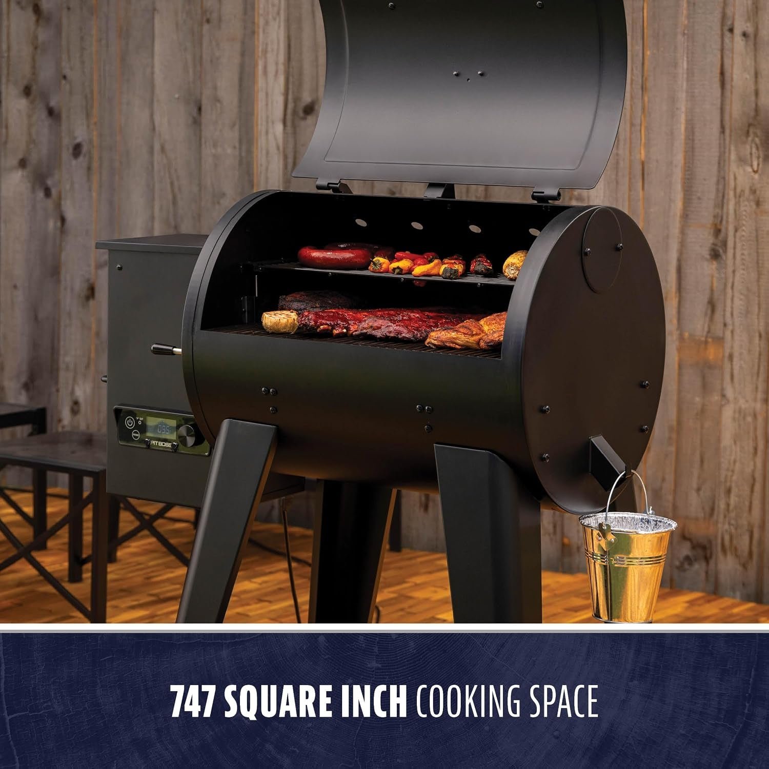 Pit Boss 700 FB2 Series Wood Pellet Grill & Smoker – 747 Sq In with Flame Broiler & LCD Digital Controller – 11087 - Image 3