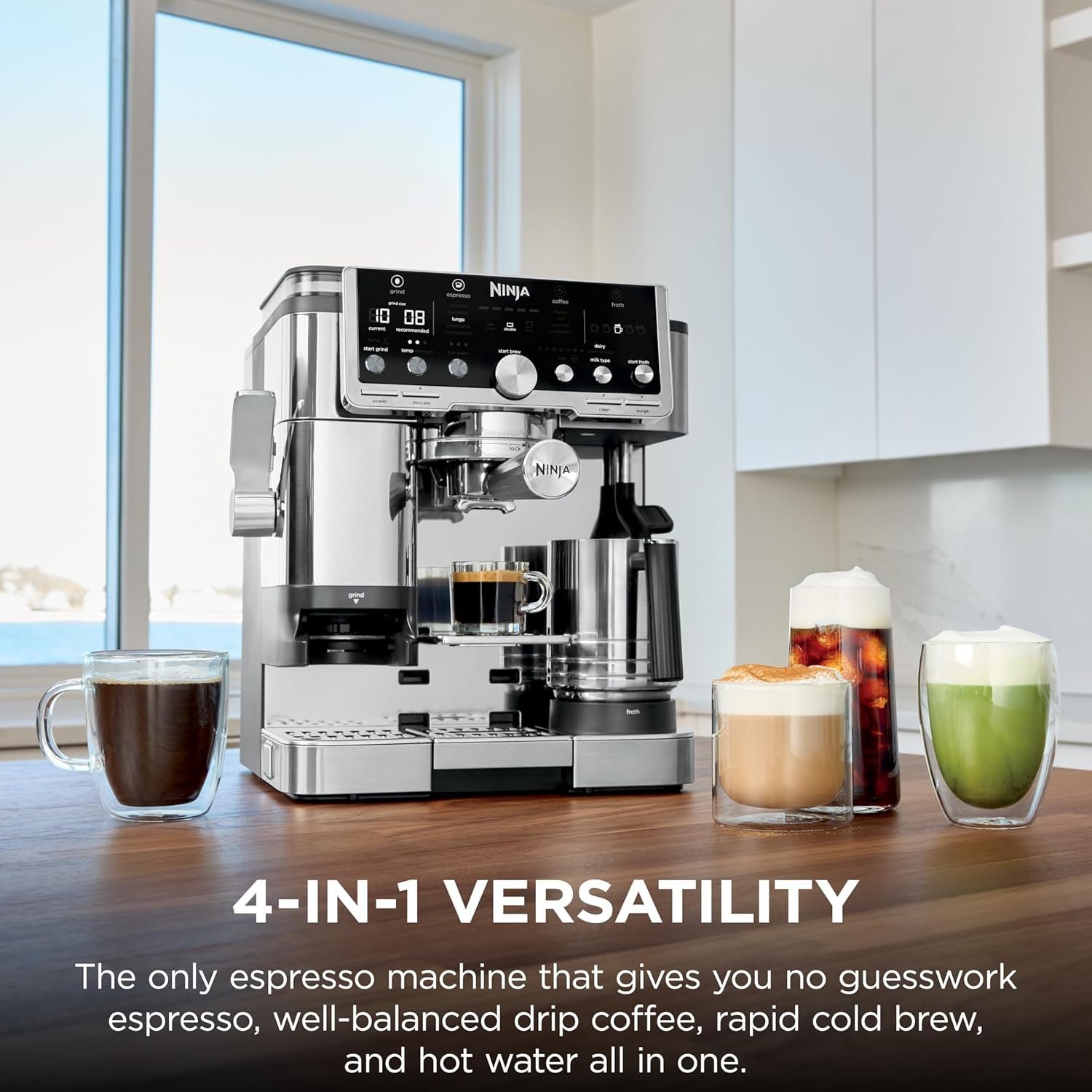 Ninja Luxe Café Pro Series – 4-in-1 Espresso Machine with Built-in Grinder & Frother – ES701 - Image 3