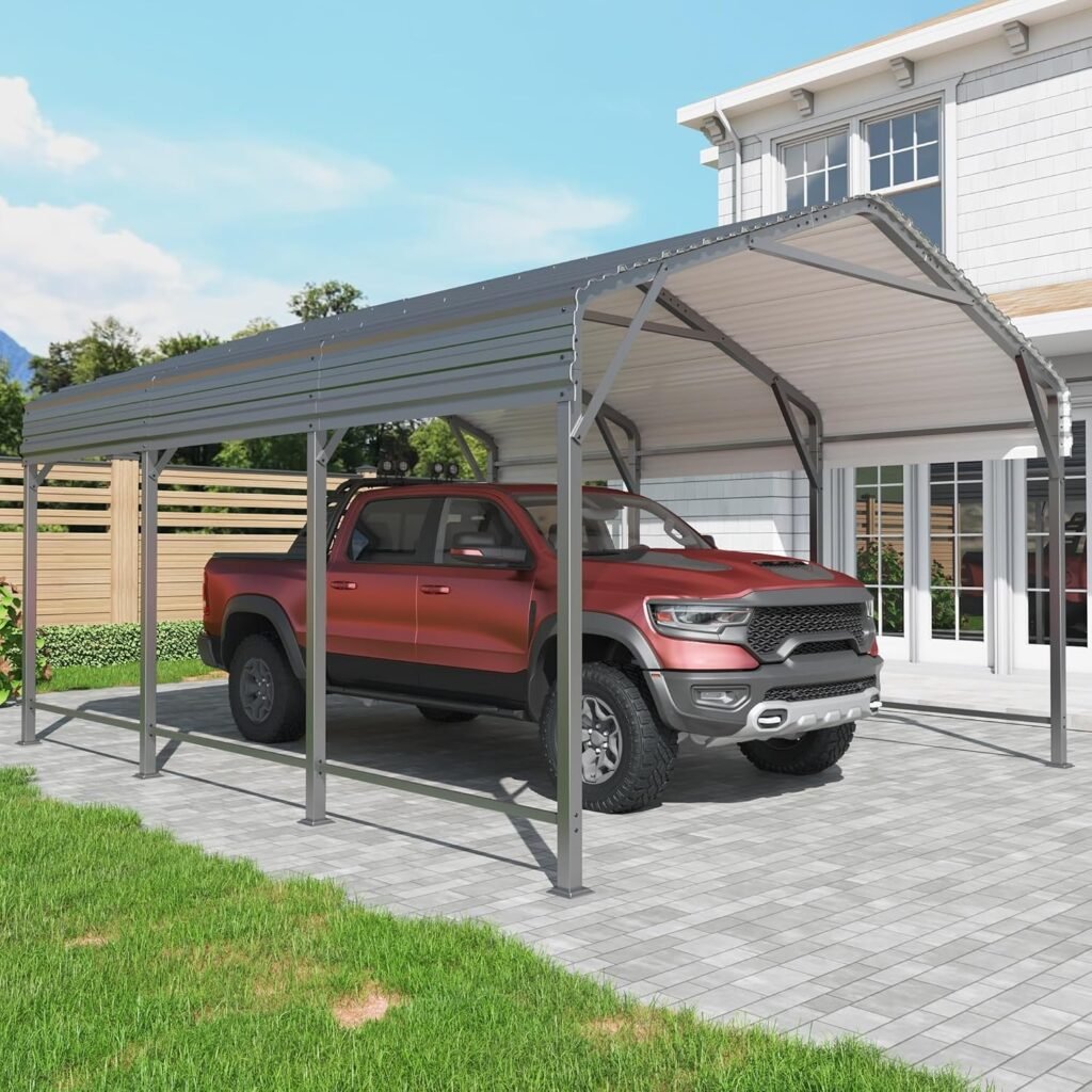 AirWire 20×40 FT Heavy Duty Metal Carport Shelter – Reinforced Steel Garage for Truck, Boat, Tractor & Outdoor Events