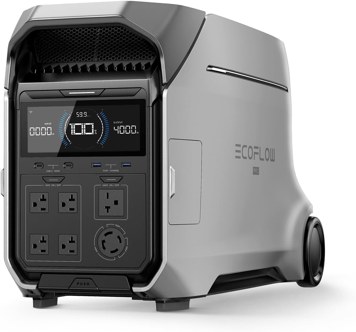 EF ECOFLOW DELTA Pro 3 Portable Power Station – 4096Wh LiFePO4 with 4000W Output & Expandable to 48kWh – EFD521