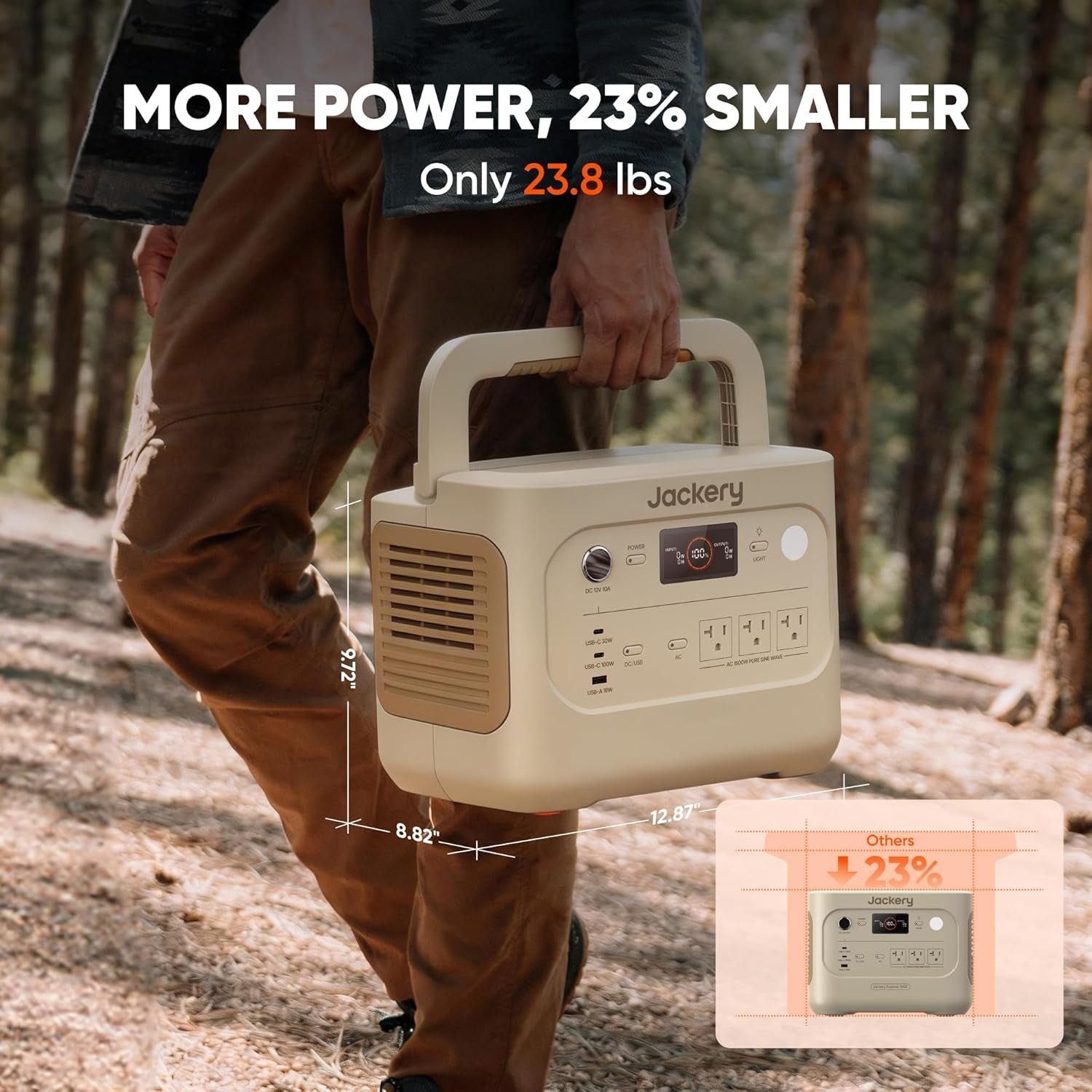 Jackery Explorer 1000 v2 Portable Power Station – 1070Wh LiFePO4 with 1500W AC Output (Dune White) – JE-1000D - Image 3
