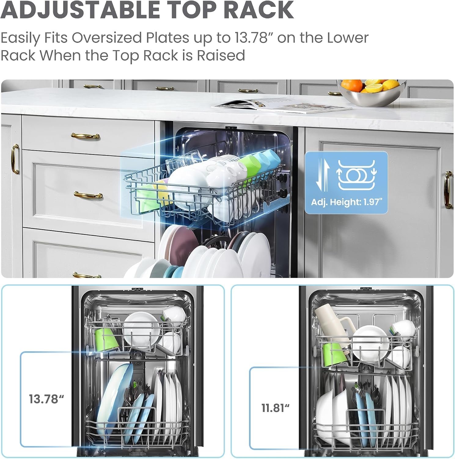 COMFEE’ 18 Inch Built-in Dishwasher – 8 Place Settings with Stainless Steel Tub, Heated Dry & Energy Star Certified – CDF18A2BST - Image 5