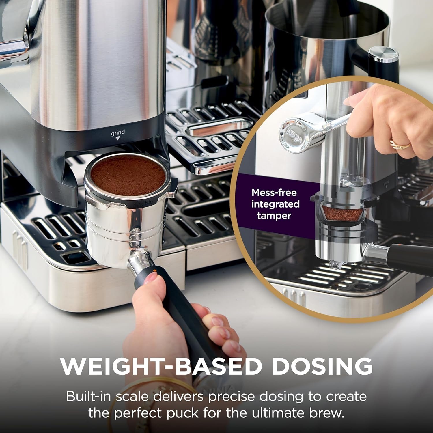 Ninja Luxe Café Pro Series – 4-in-1 Espresso Machine with Built-in Grinder & Frother – ES701 - Image 4