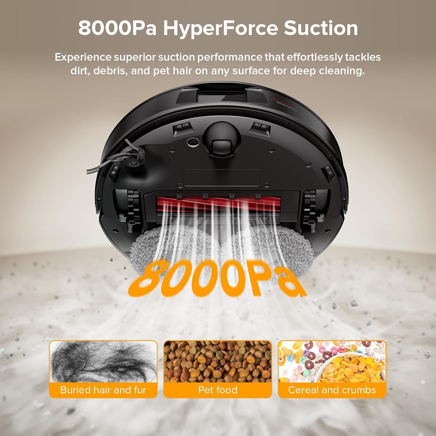 roborock Qrevo Series Robot Vacuum and Mop – 8000Pa HyperForce Suction with All-in-One Dock, Dual Spinning Mops & Reactive Tech Obstacle Avoidance – QV 35A - Image 3