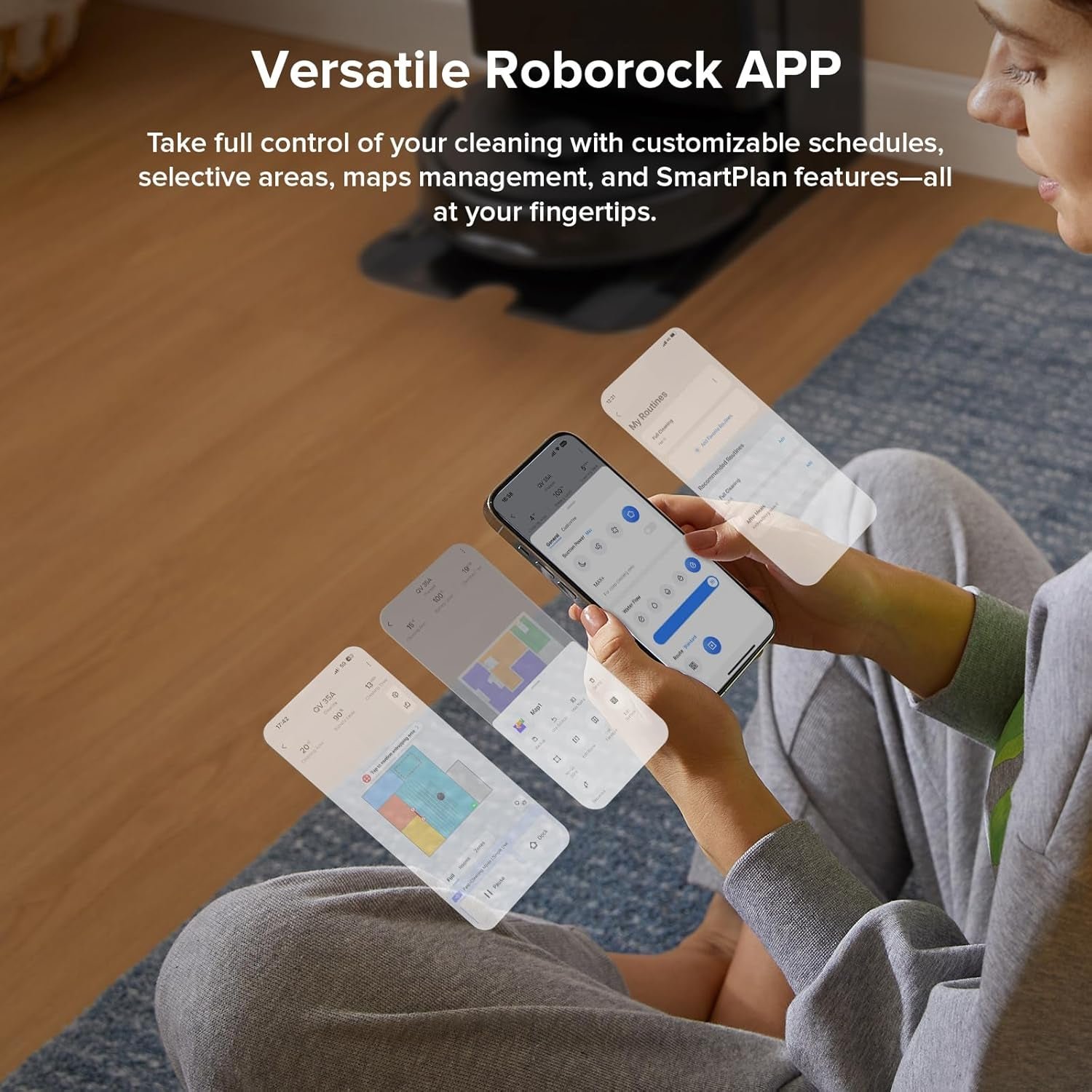 roborock Qrevo Series Robot Vacuum and Mop – 8000Pa HyperForce Suction with All-in-One Dock, Dual Spinning Mops & Reactive Tech Obstacle Avoidance – QV 35A - Image 9