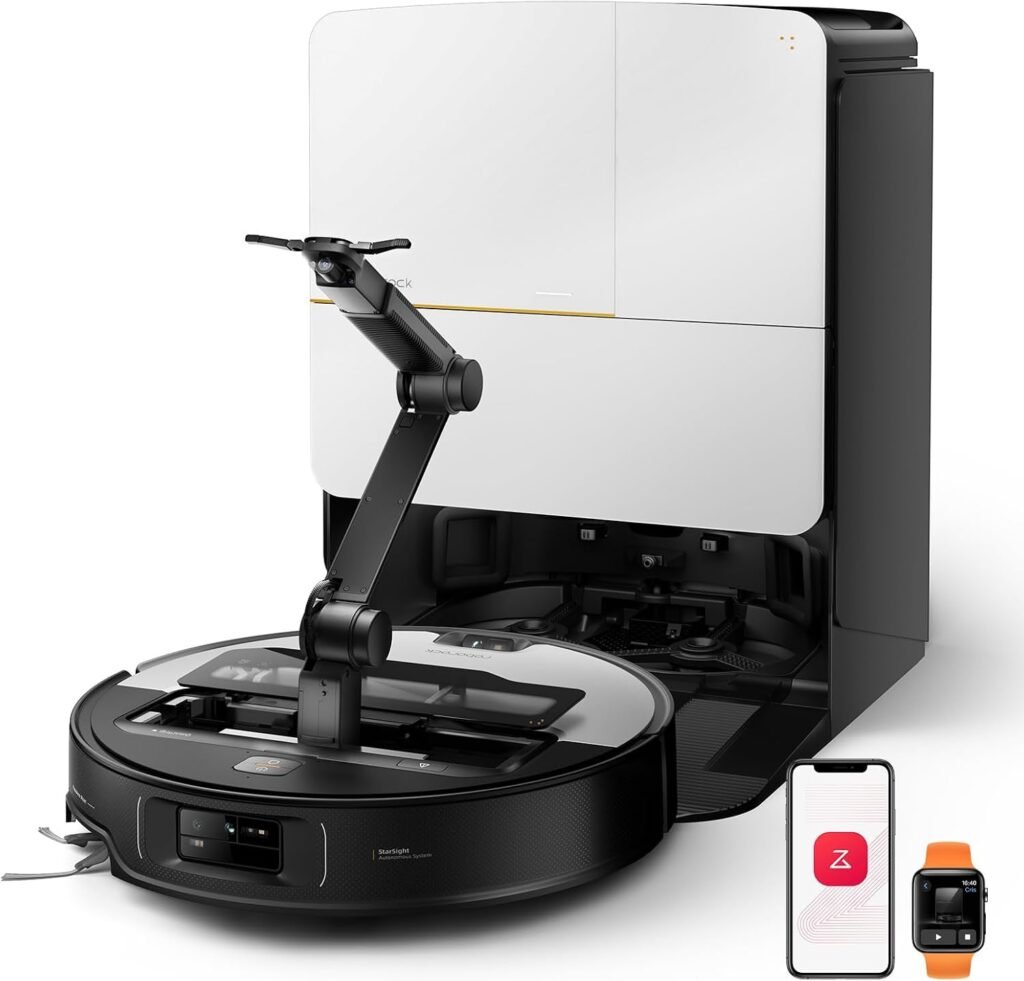 roborock Saros Z70 Robot Vacuum and Mop – 22,000Pa Suction with OmniGrip Mechanical Arm & StarSight Navigation – Saros Z70 (Silver)
