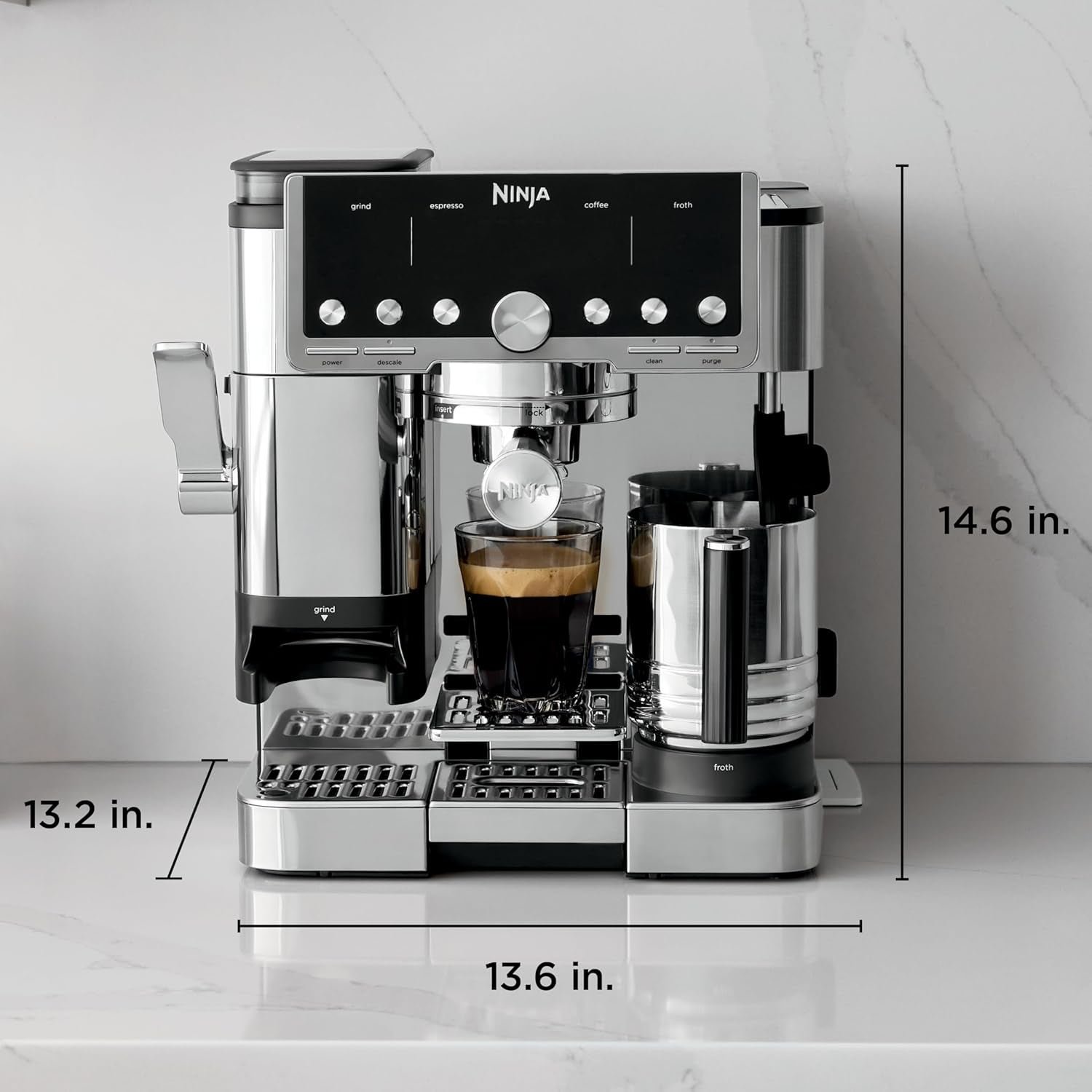 Ninja Luxe Café Pro Series – 4-in-1 Espresso Machine with Built-in Grinder & Frother – ES701 - Image 13