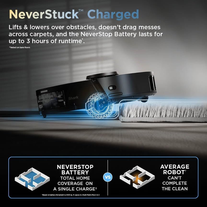 Shark PowerDetect ThermaCharged NeverTouch Pro Robot Vacuum & Mop – Heated Mop Cleaning Base with 185°F Wash & 175°F Dry – RV2920XE (Black) - Image 5
