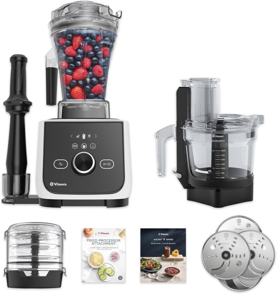 Vitamix Ascent X4 Gourmet SmartPrep Kitchen System – Blender & 12-Cup Food Processor with SELF-DETECT – 075708-100