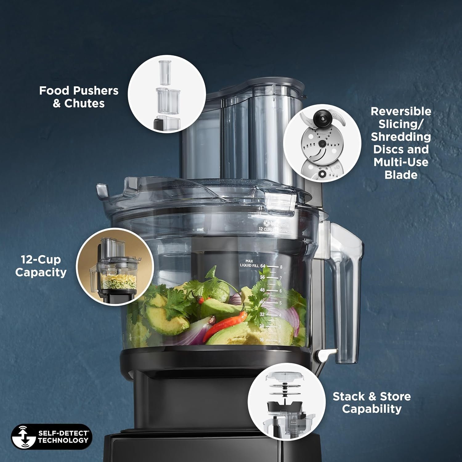 Vitamix Ascent X4 Gourmet SmartPrep Kitchen System – Blender & 12-Cup Food Processor with SELF-DETECT – 075708-100 - Image 4