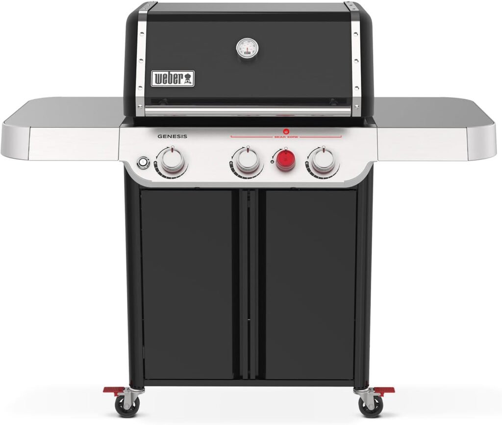 Weber Genesis E-325 3-Burner Propane Gas Grill – 641 Sq In Cooking Area with Extra-Large Sear Zone & PureBlu Burners – 1500533