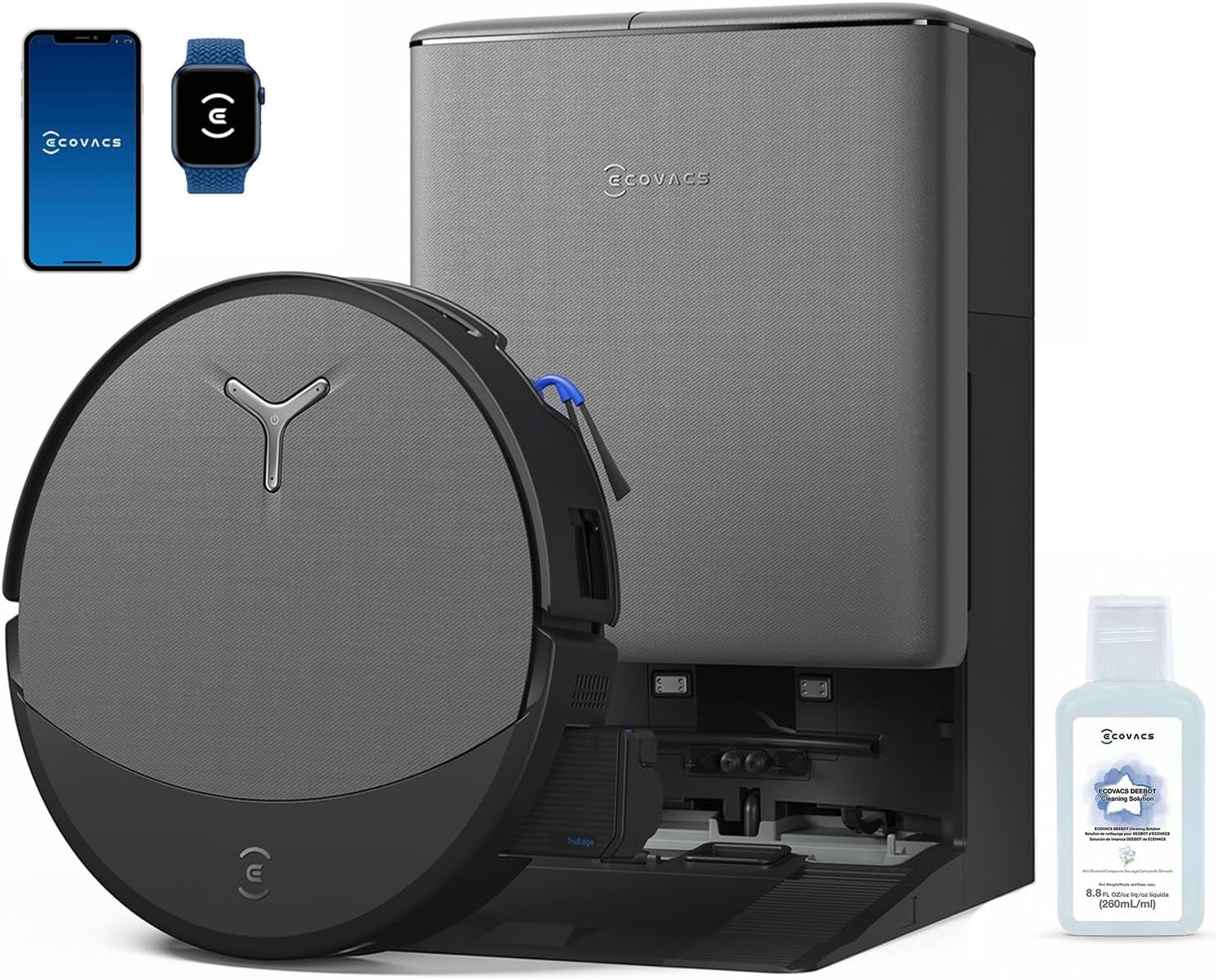 ECOVACS DEEBOT T90 PRO OMNI Robot Vacuum and Mop – 30,000Pa BLAST Suction with OZMO Roller 3.0 & PowerBoost Charging – T90 Pro Omni